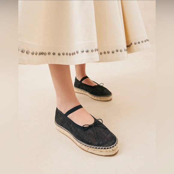 Loeffler Randall Kayla Black Mesh Ballet Espadrille size 6 - Picture 2 of 2